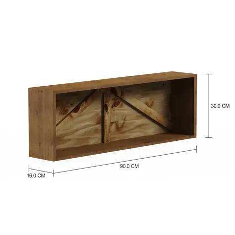 Imagem com medidas do produto NICHO 30 CM X 90 CM X 16 CM CRATES