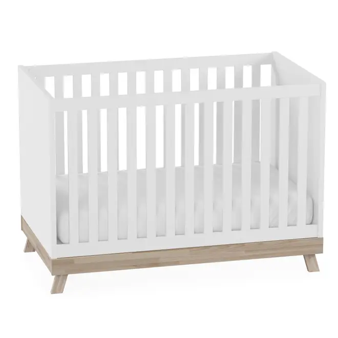 BERÇO 68 CM 2 EM 1 CRESCEMAIS - BRANCO/NATURAL WASHED - Foto 1