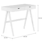 ESCRIVANINHA 2 GAVETAS 90 CM X 45 CM CRAB - BRANCO - Foto 4