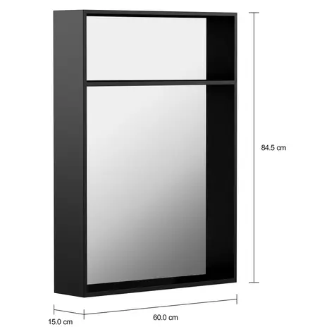 Imagem com medidas do produto ESPELHO 1 PRATELEIRA 60 CM X 84 CM LIVA