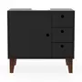GABINETE DE BANHEIRO COLUNA 1 PORTA/3 GAVETAS LIVA - PRETO/NOZES - Foto 1