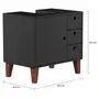 GABINETE DE BANHEIRO COLUNA 1 PORTA/3 GAVETAS LIVA - PRETO/NOZES - Foto 5