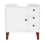 BRANCO/NOZES - GABINETE DE BANHEIRO COLUNA 1 PORTA/3 GAVETAS LIVA