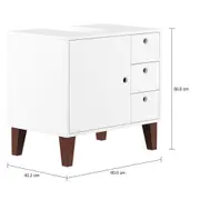 GABINETE DE BANHEIRO COLUNA 1 PORTA/3 GAVETAS LIVA - BRANCO/NOZES - Foto 4