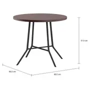MESA LATERAL BAIXA REDONDA 60 CM JAHARI - PRETO/NOZES RÚSTICO - Foto 2
