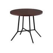 MESA LATERAL BAIXA REDONDA 60 CM JAHARI - PRETO/NOZES RÚSTICO - Foto 1
