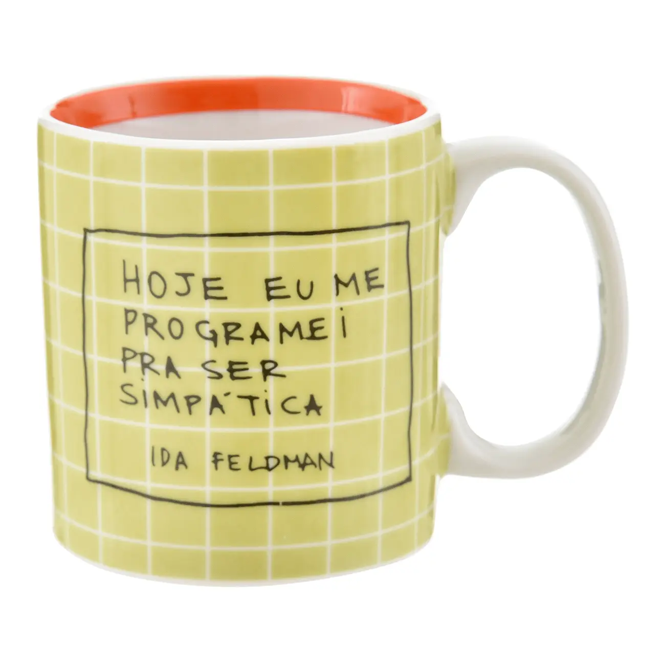 CANECA 330 ML IDA - SER SIMPÁTICA - VERDE CLARO/TERRACOTA - Foto 1