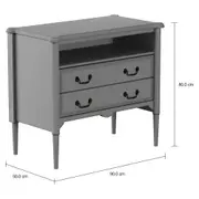 REGENCE CÔMODA 2 GAVETAS 90 CM X 50 CM - CINZA PROVENCE - Foto 2