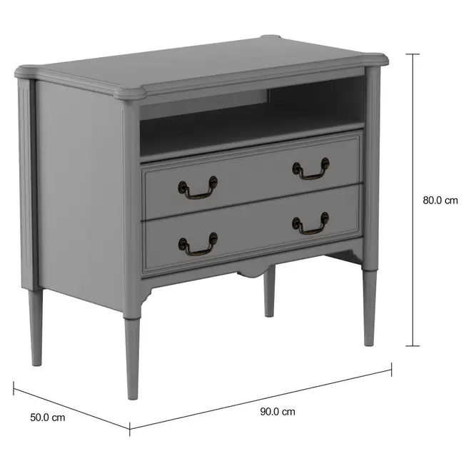 REGENCE CÔMODA 2 GAVETAS 90 CM X 50 CM - CINZA PROVENCE - Foto 2