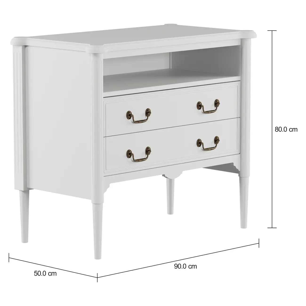 REGENCE CÔMODA 2 GAVETAS 90 CM X 50 CM - BRANCO PROVENCE - Foto 2