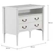 REGENCE CÔMODA 2 GAVETAS 90 CM X 50 CM - BRANCO PROVENCE - Foto 2