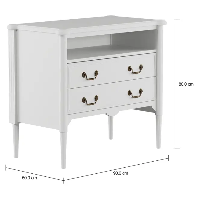 REGENCE CÔMODA 2 GAVETAS 90 CM X 50 CM - BRANCO PROVENCE - Foto 2