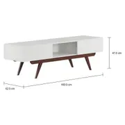 RACK 2 PORTAS 1,60 M X 42 CM VINCENT - BRANCO/NOZES - Foto 2
