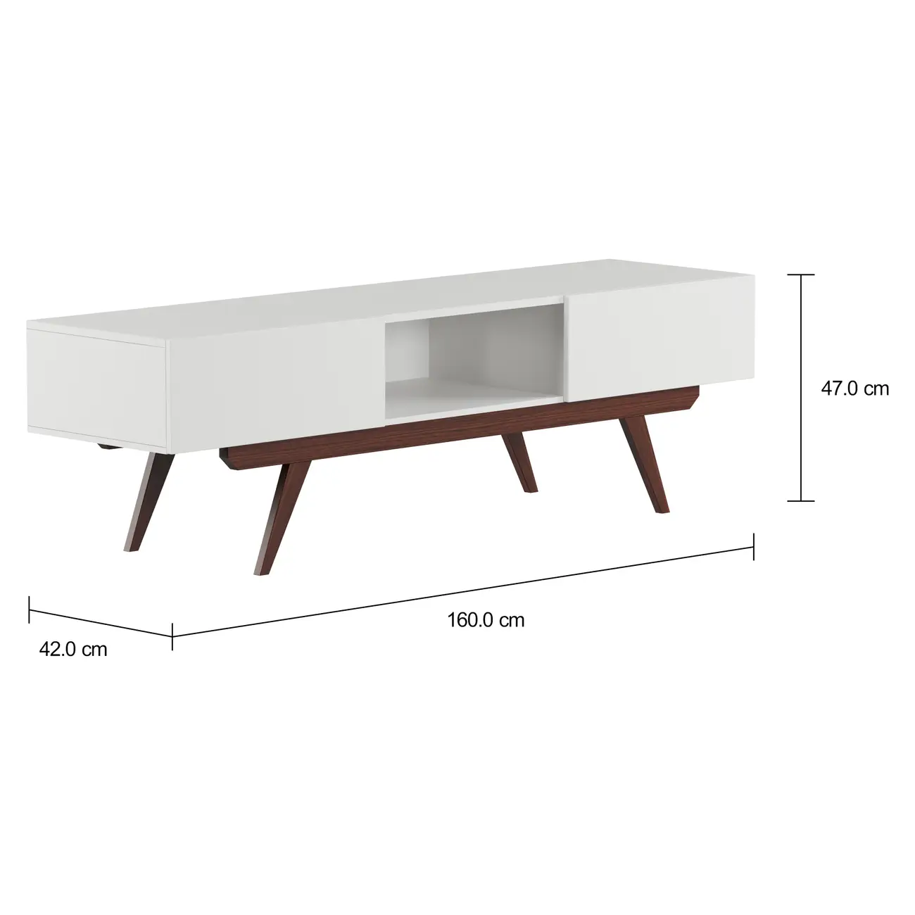 RACK 2 PORTAS 1,60 M X 42 CM VINCENT - BRANCO/NOZES - Foto 2