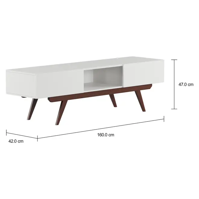 RACK 2 PORTAS 1,60 M X 42 CM VINCENT - BRANCO/NOZES - Foto 2