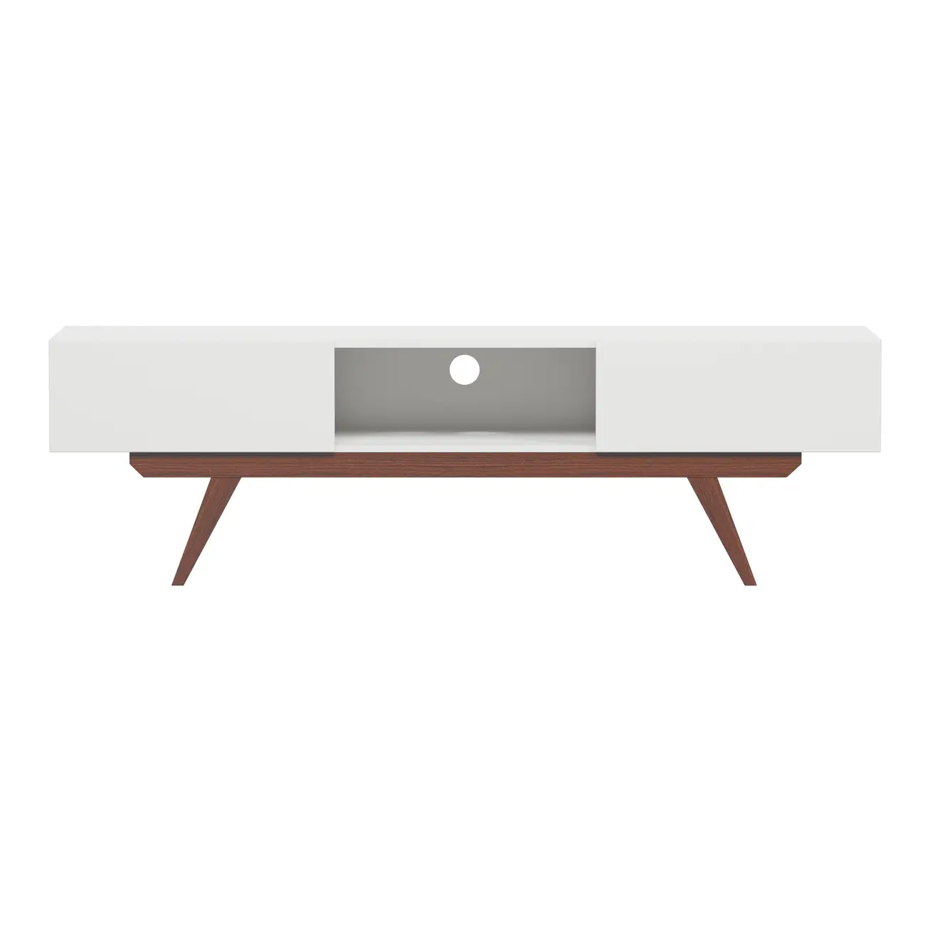 RACK 2 PORTAS 1,60 M X 42 CM VINCENT - BRANCO/NOZES - Foto 1