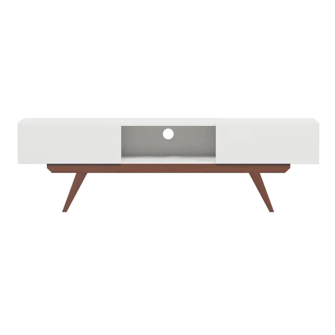 RACK 2 PORTAS 1,60 M X 42 CM VINCENT - BRANCO/NOZES - Foto 1