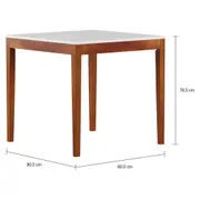 MESA DE JANTAR 80 CM X 80 CM NOAH - NOZES/BRANCO - Foto 2