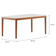 MESA DE JANTAR 1,60 M X 80 CM NOAH - NOZES/BRANCO - Foto 2