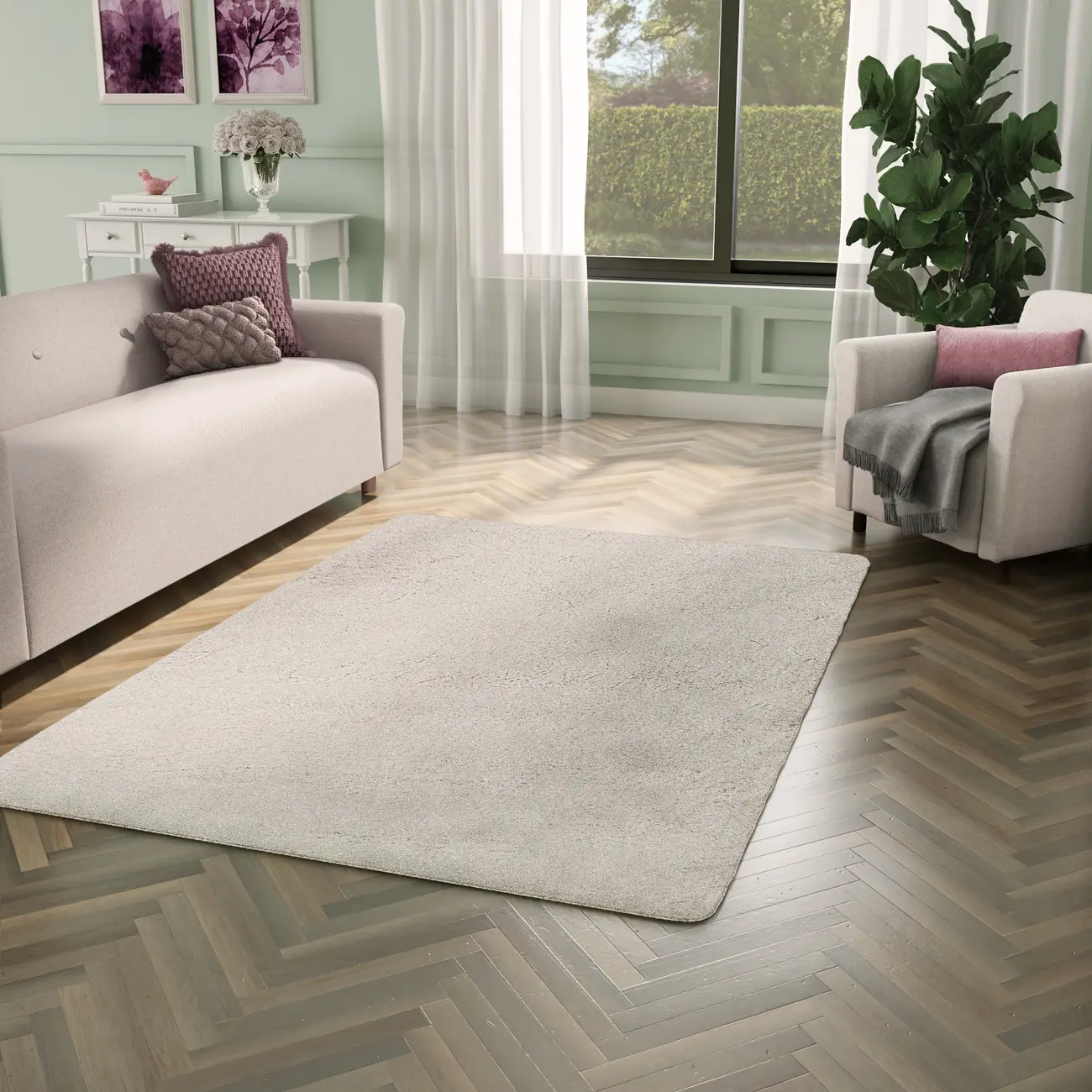 TAPETE 1,40 M X 2 M MELODY - CREAM - Foto 9