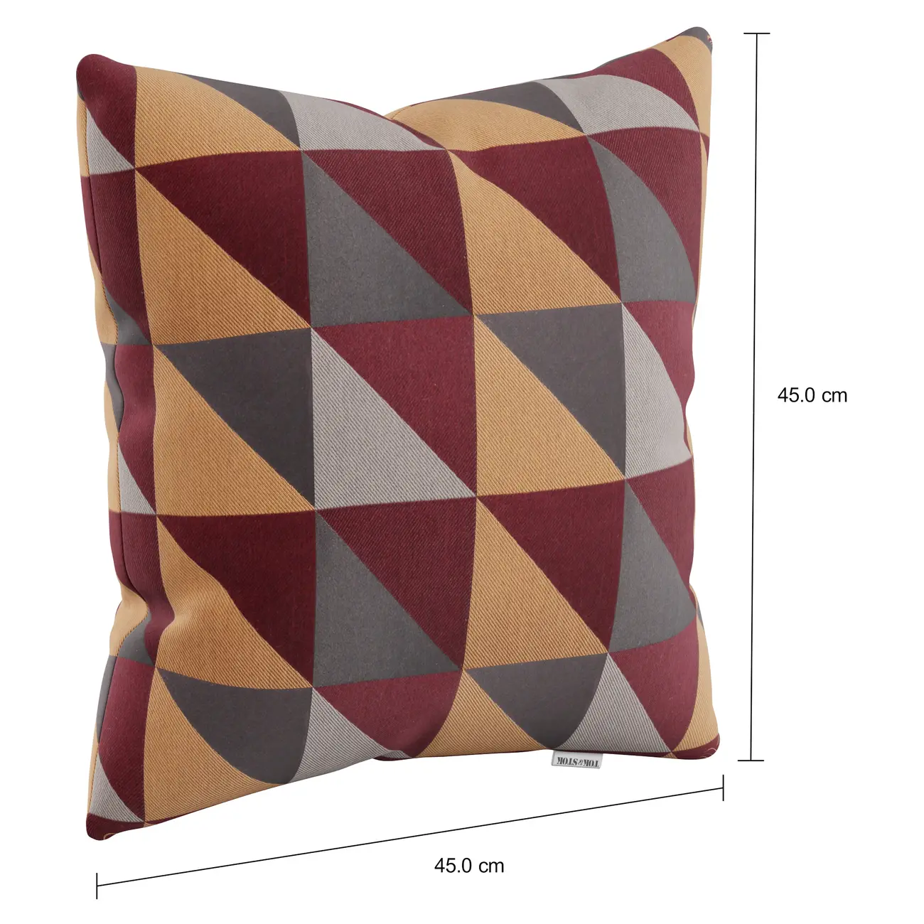 CAPA PARA ALMOFADA 45 CM X 45 CM TRIANGLE - COBRE/GARNET - Foto 2