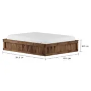 CAMA DE CASAL COM 2 GAVETAS 1,38 M CRATES - ENCERADO CASTANHO - Foto 4