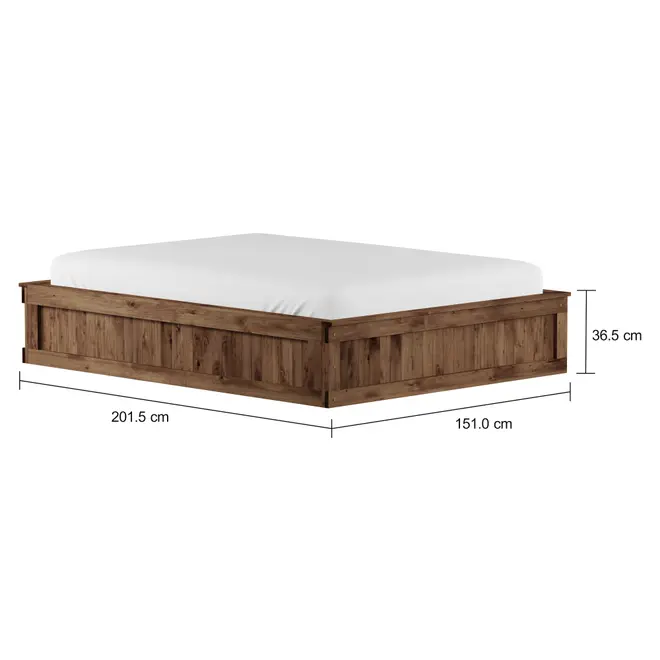 CAMA DE CASAL COM 2 GAVETAS 1,38 M CRATES - ENCERADO CASTANHO - Foto 4