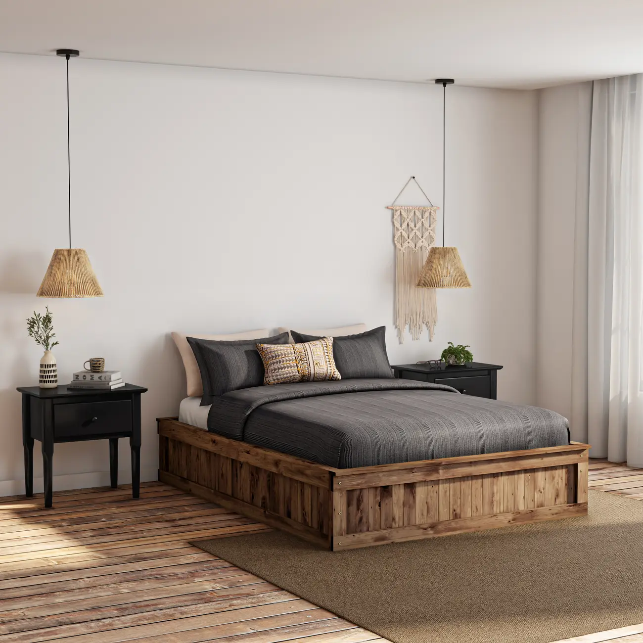 CAMA DE CASAL COM 2 GAVETAS 1,38 M CRATES - ENCERADO CASTANHO - Foto 5