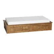 CAMA DE SOLTEIRO COM 2 GAVETAS 88 CM CRATES - ENCERADO CASTANHO - Foto 1