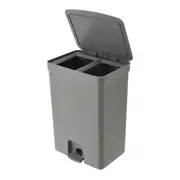 LIXEIRA DUPLA COM PEDAL 30 L TRIUM - KONKRET/CINZA - Foto 4