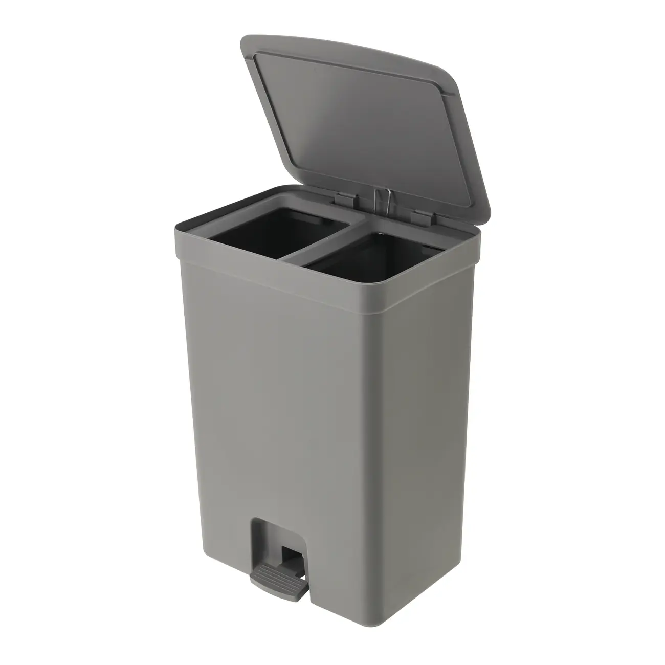 LIXEIRA DUPLA COM PEDAL 30 L TRIUM - KONKRET/CINZA - Foto 4