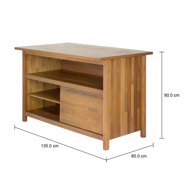 BALCÃO DE COZINHA COM 1 PORTA DE CORRER 1,35 M X 80 CM GOURMET - NOZES - Foto 6