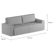 SOFÁ-CAMA RETRÁTIL E RECLINÁVEL 3 LUGARES SNOOZE - CINZA CLARO - Foto 5