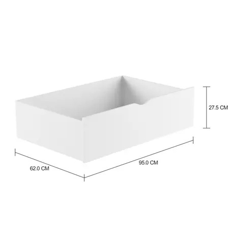 Imagem com medidas do produto MON CHÉRI CONJUNTO COM 2 GAVETAS PARA CAMA-SOFÁ 78 CM