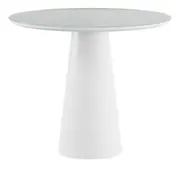 MESA DE COZINHA REDONDA 90 CM MAK - BRANCO/BRANCO BRILHANTE - Foto 1