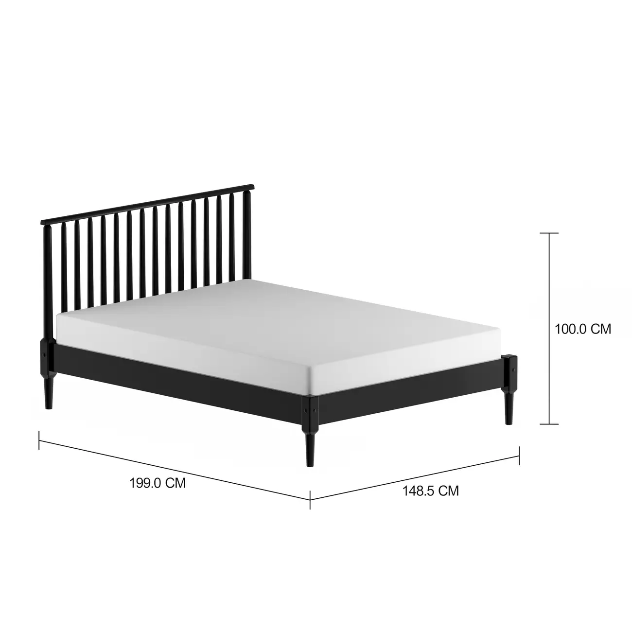 CAMA DE CASAL 1,38 M SKAND - PRETO - Foto 5