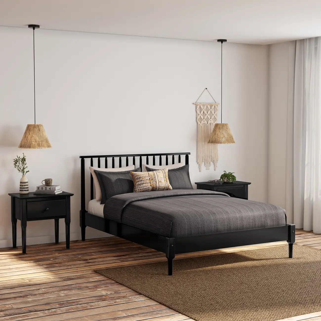 CAMA DE CASAL 1,38 M SKAND - PRETO - Foto 6