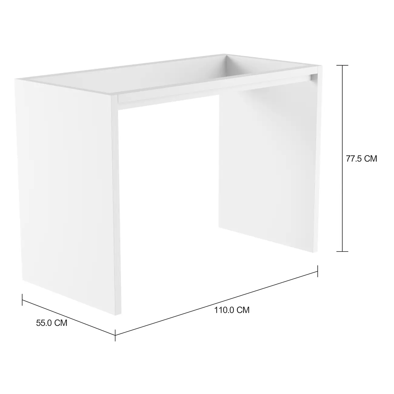 BASE DE MESA 1,10 M X 55 CM VETRO - BRANCO - Foto 2