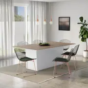 MESA DE JANTAR 2 M X 1,10 M FLOAT WOOD - BRANCO/FREIJÓ - Foto 3