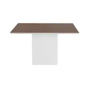 MESA DE JANTAR 1,35 M X 1,35 M FLOAT WOOD - BRANCO/FREIJÓ - Foto 1
