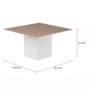 MESA DE JANTAR 1,35 M X 1,35 M FLOAT WOOD - BRANCO/FREIJÓ - Foto 2
