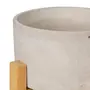 CACHEPÔ COM SUPORTE 18 CM BETON CROSS - KONKRET/PINUS NATURAL - Foto 3