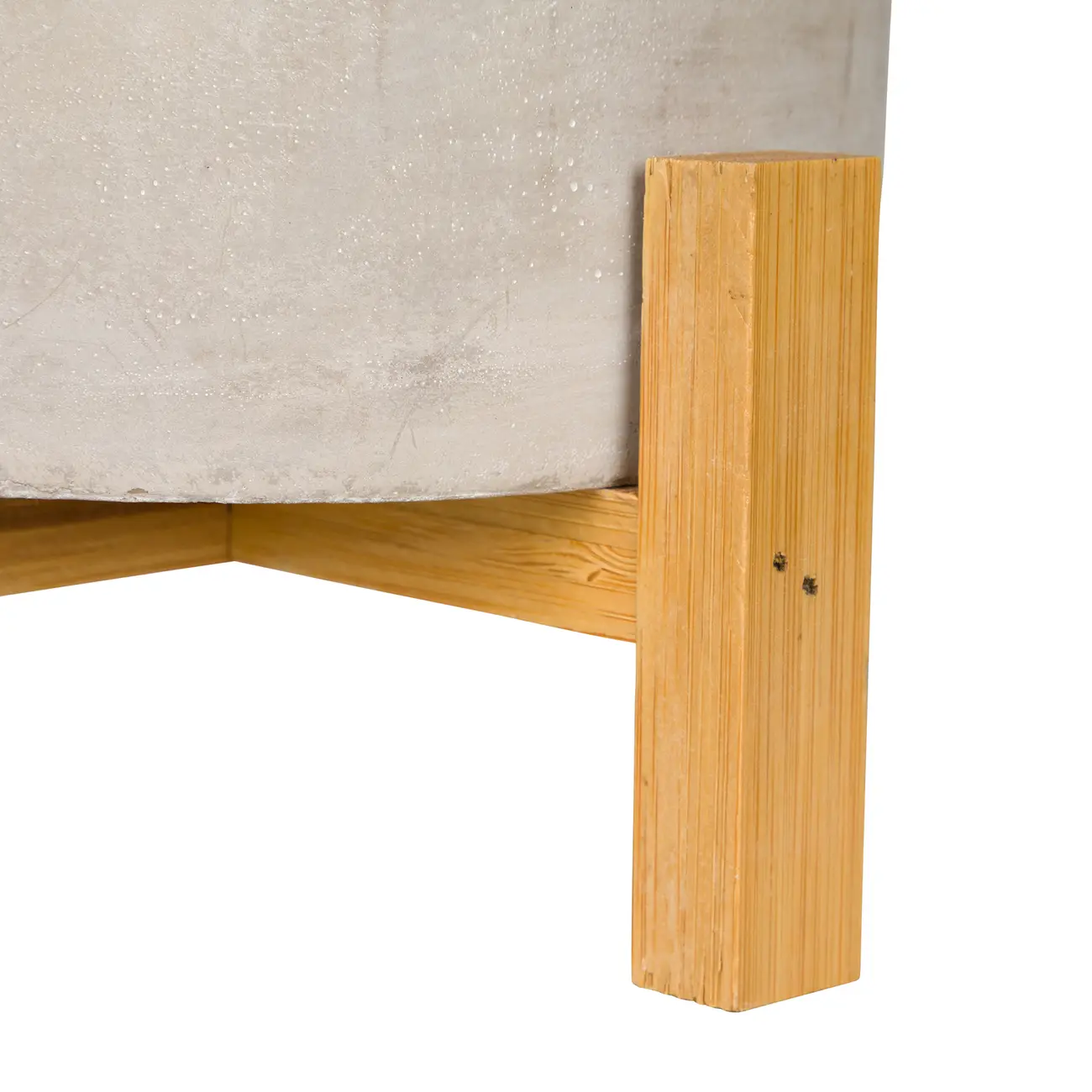 CACHEPÔ COM SUPORTE 18 CM BETON CROSS - KONKRET/PINUS NATURAL - Foto 4
