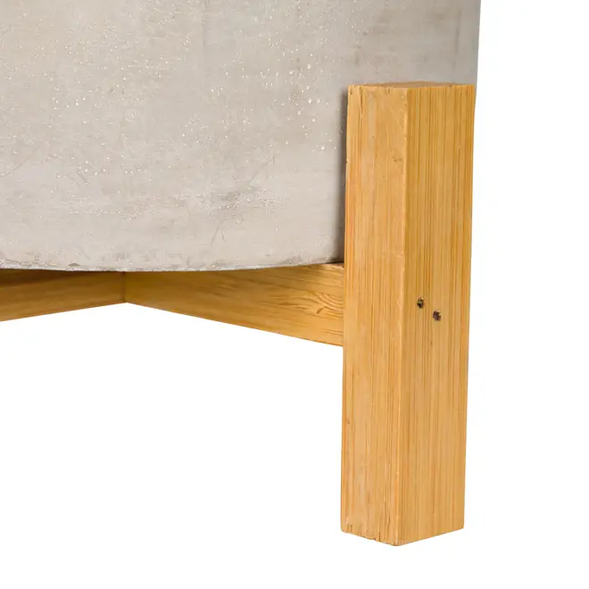 CACHEPÔ COM SUPORTE 18 CM BETON CROSS - KONKRET/PINUS NATURAL - Foto 4
