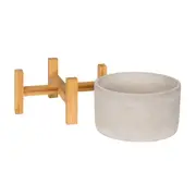 CACHEPÔ COM SUPORTE 18 CM BETON CROSS - KONKRET/PINUS NATURAL - Foto 5