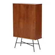 ESTANTE 70 CM X 1,17 M MID CENTURY - PRETO/NOZES - Foto 4