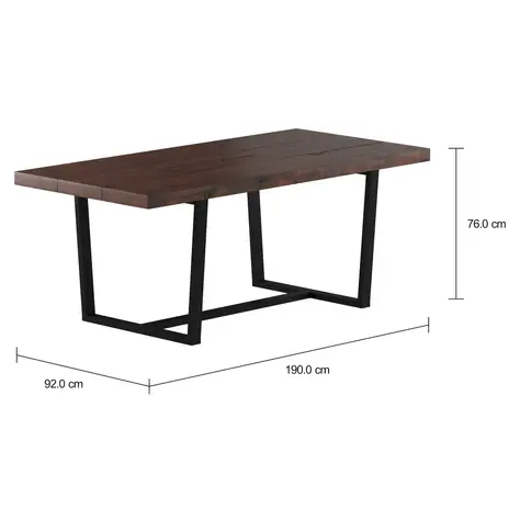 Imagem com medidas do produto MESA DE JANTAR 1,90 M X 92 CM NIARA