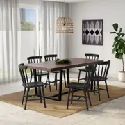 MESA DE JANTAR 1,90 M X 92 CM NIARA - PRETO/NOZES RÚSTICO - Foto 5