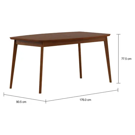 Imagem com medidas do produto MESA DE JANTAR EXTENSÍVEL 1,36 M/1,76 M X 90 CM OREGON