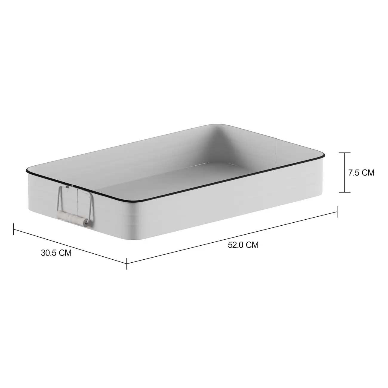 BANDEJA 52 CM X 30 CM ZAZA - BRANCO/PRETO - Foto 2